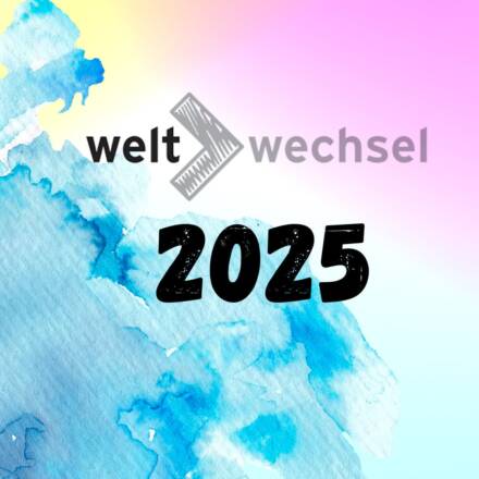 Logo und Jahreszahl 2025 der Veranstaltungsreihe Weltwechsel