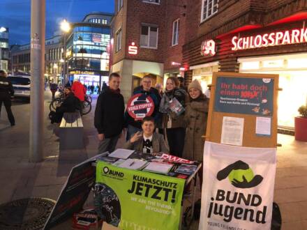 Demonstration für Klimaschutz in der Stadt.
